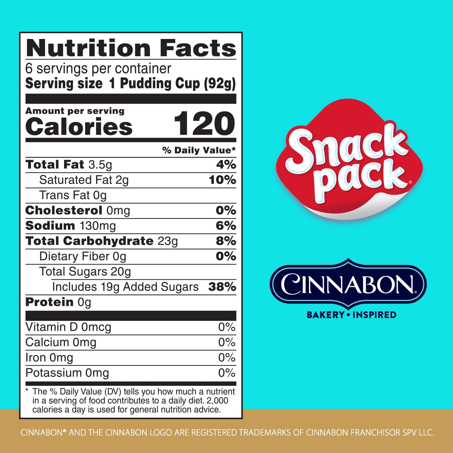 (4 pack) Snack Pack Cinnabon Bakery Inspired Flavored Pudding Cups 3.25 oz 6 Count
