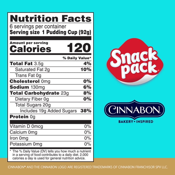 Cinnabon Pudding Cups (6) - Pudding snacks for supermarkets