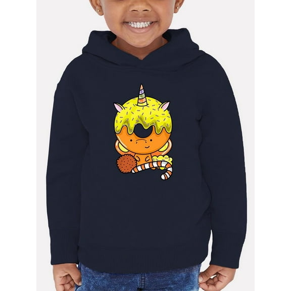 Funny Unicorn Donut V Hoodie Toddler -Image by Shutterstock, 4 Toddler