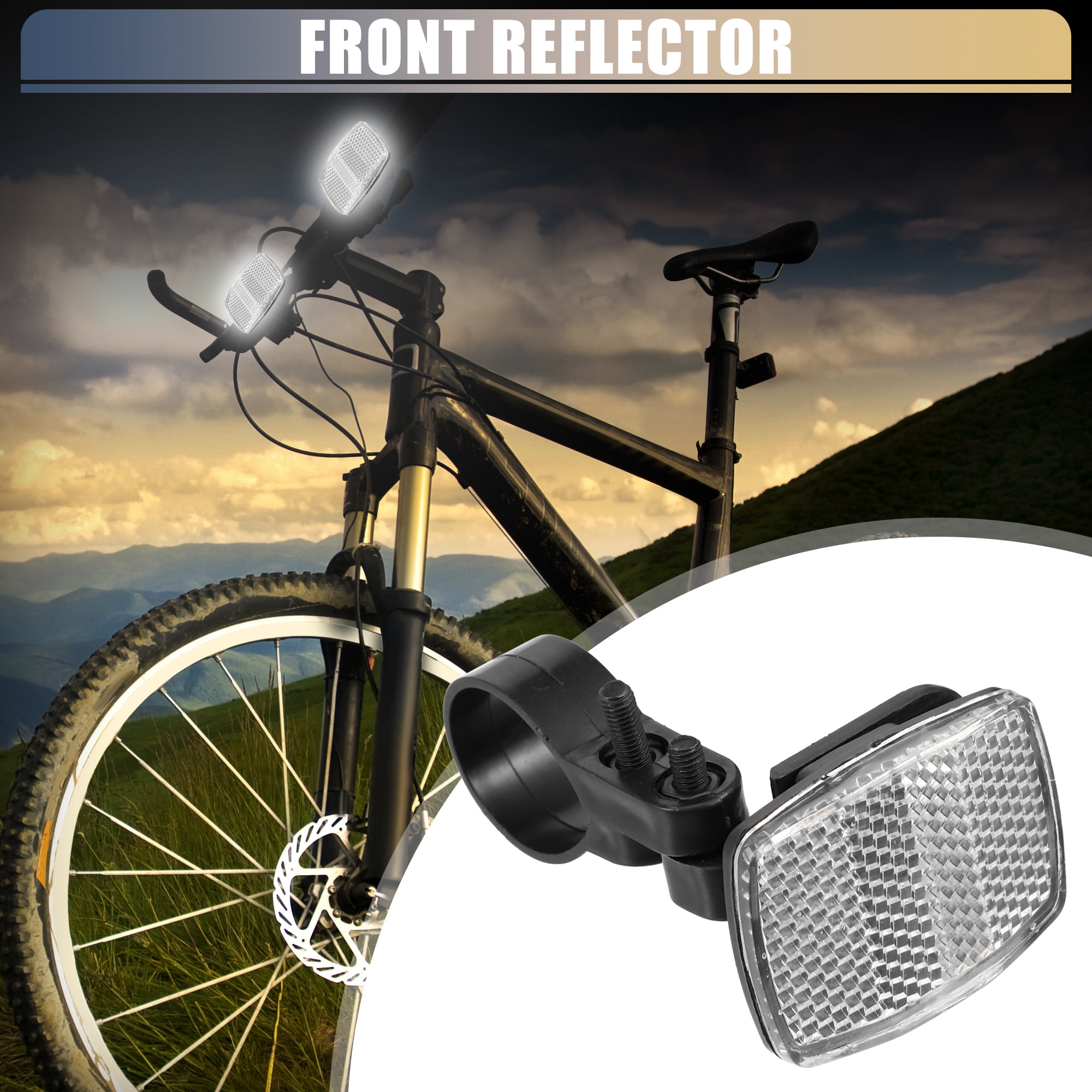 Unique Bargains 6Pcs Bicycle Front Safety Warning Reflectors Accessories Red White