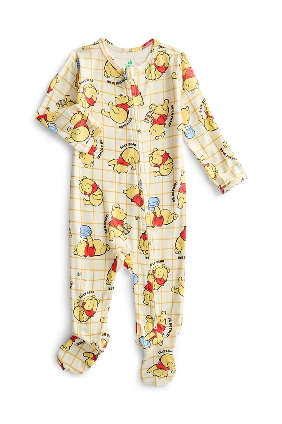 Character Baby Boys or Girls Cozy and Comfortable Viscose Two-Way Zip Footed Sleep 'N Play One-Piece Pajamas, Sizes 0M6/9M
