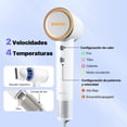 thumbnail image 2 of BOMIDI Secador De Pelo, Secadora De Cabello Profesional Iónico Negativo 110,000 Rpm, 1600w, 4 Temperaturas / 2 Velocidades, Temperatura Constante Sin Dañar El Cabello (Blanco), 2 of 5