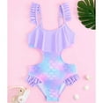 thumbnail image 3 of GYRATEDREAM Toddler Baby Girls One Piece Swimsuits Kids Mermaid Scale Print Quick Dry Ruffle Cut Out Beach Bathing Suit Beach Swimwear for 2-9 Years, 3 of 8