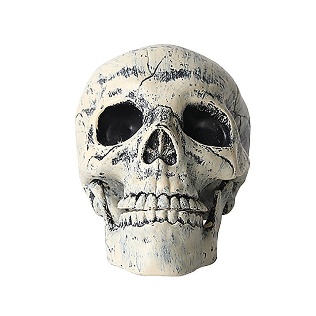 Skull Decoration Prop Plastic Skeleton Head Halloween Day Coffee Bars Ornament