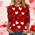thumbnail image 2 of Vetsdori Womens Plus Size Blouses 3/4 Sleeve Valentine Shirts Cute Graphic,Holiday Gifts for Girlfriend Summer Trendy Blouses for Ladies Crew Neck, 2 of 8