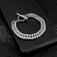 thumbnail image 5 of Pulsera de Cadena de Acero Inoxidable Shaofei Hip Hop Plata 6,30 a 23,62 pulgadas, 5 of 5