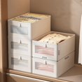 thumbnail image 3 of 8 cajas de almacenamiento plegables Bolsas organizadoras de ropa tipo cajón Cestas de almacenamiento de tela resistente Adecuadas para ropa, juguetes, libros y uso en dormitorios, 3 of 7