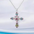 thumbnail image 4 of Hyasfey Pendant Necklace Geometric Rhinestone Pendant Europe And America Personality Decoration Colorful Women Heart Cross Necklace Jewelry Accessory, 4 of 7