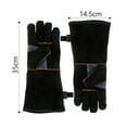 thumbnail image 2 of Gants de Soudure en Cuir; Gants Résistants au Feu pour Cheminée Poêle Four Grill Barbecue, Excellent Choix, 2 of 8