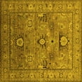 thumbnail image 1 of Ahgly Company Indoor Square Oriental Yellow Industrial Area Rugs, 4' Square, 1 of 4