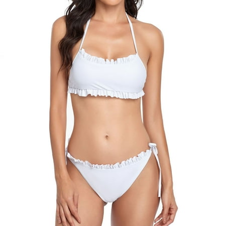JikouIivo Women s Crop Top High Waisted Cheeky Bikini Set Two Piece Swimsuits