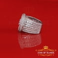 thumbnail image 6 of King of Bling's 925 White Silver Cubic Zirconia 25.00ct Rapper Luxury Big Round Rings Men Size12, 6 of 15