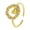 Gold, variant on Gold Plated Cubic Zirconia Open Adjustable Heart Finger Ring for Women Engagement Wedding Band Anniversary Jewelry Gift for Her