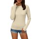 thumbnail image 5 of Craaazy Women's Solid Color Relaxed Fit Athletic Long Sleeve Shirt, Lightweight Sun Protective Top, Slim Fit with Thumb Holes for Workout Gifts, 5 of 7