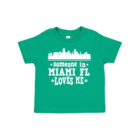 

Inktastic Miami Florida Someone Loves Me City Skyline Gift Toddler Boy or Toddler Girl T-Shirt