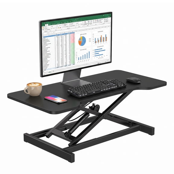 Standing Desk Converter | Stand Up Desk Riser | 15.8-Inch Wide Sit-to-Stand Monitor Riser | Height Adjustable | Ergonomic Computer Workstations for Home, Office
