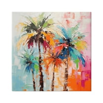 Stupell Industries Abstract Palm Tree Painting Botanical & Floral Painting Gallery Wrapped Canvas Art Print Wall Art, 24 x 24