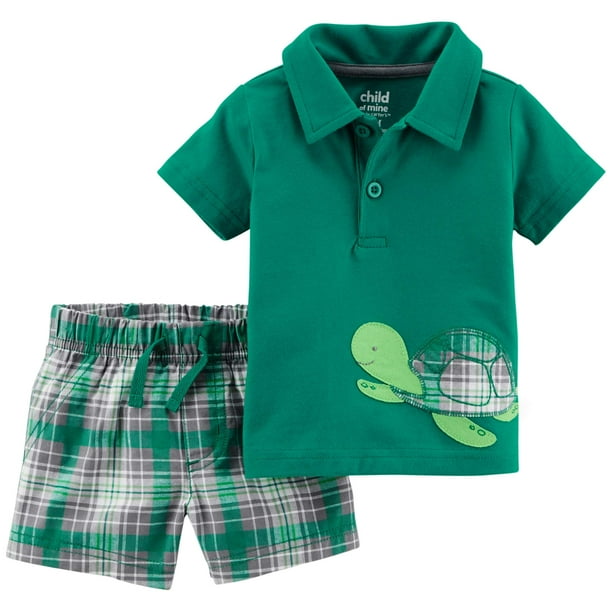 Baby Boy Polo Shirt & Shorts, 2pc Outfit Set