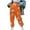 Orange, variant on Inleife Women Casual Pants Fashion Non Positioning Printed Pocket Elastic Waist Drawstring Ankle Binding Sanitary Pants Long Pants