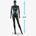 thumbnail image 4 of F2C Female Mannequin 69.8-in Full Body Adjustable Adult Mannequin Dress Form Torso Detachable Rotation for Clothing Retail, Black, 4 of 12