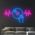 thumbnail image 4 of Handmadetneonsign Record Disc Heartbeat Neon Sign, Music Disc Wall Art Decor, Vinyl Disc Wall Decor, 4 of 5