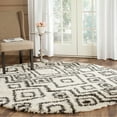 thumbnail image 4 of SAFAVIEH Belize Haven Abstract Plush Shag Area Rug, Ivory/Charcoal, 4' x 6', 4 of 6