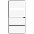 thumbnail image 3 of vidaXL 1-Piece Black Slim Interior Door 40.2"x79.3" 0.8" Thick Tempered Glass and Aluminum, 3 of 8