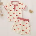 thumbnail image 2 of GXWEA Cute Toddler Girl Outfits 5T Girls Clothes Toddler Girl Clothes Summer Outfits Cute Baby Short Sleeve T-Shirt Shorts Printed, 2 of 9