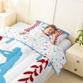 thumbnail image 4 of Erosebridal Light Blue Dripping Baseball Stitch & Batter Silhouette Graphic Twin Comforter Sets 3-Piece, Ball Gamer Bedding Set for Boys And Girls Kids,Microfiber Bedroom Decor, 4 of 6
