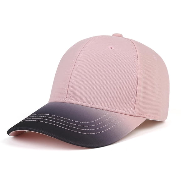 Pink Ombre Brim Baseball Cap Gradient Two Tone Structured Adjustable Curved Hat Unisex for Women Men,Size M