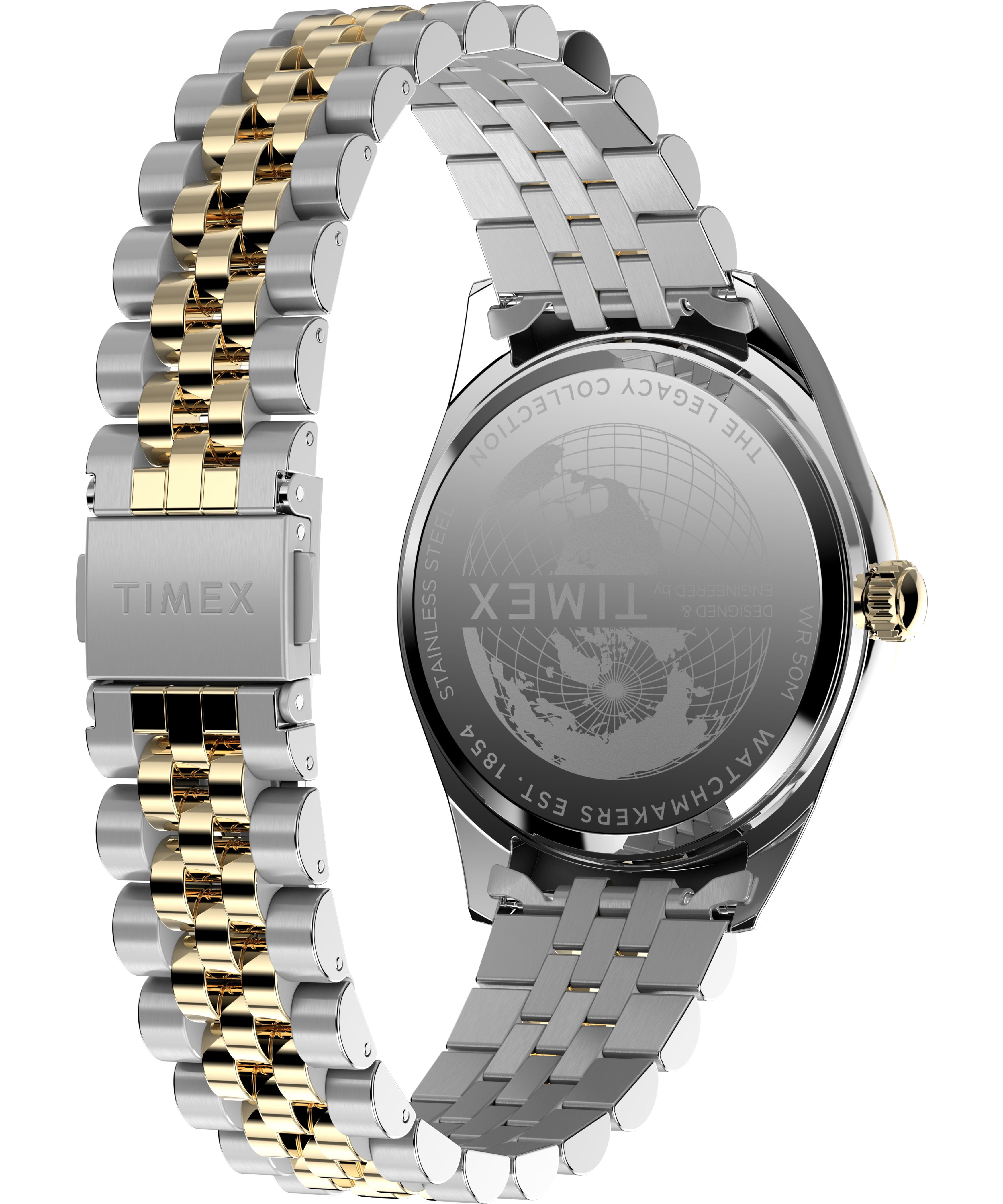 Timex Men's Legacy 41mm Watch - Two-Tone Bracelet Black Dial Two-Tone Case