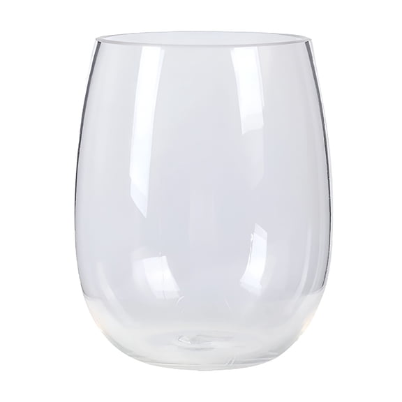 ACDANC Clear Stemless Plastic Wine Glasses Food Grade Plastic Red Wine Glass Shatterproof and Recyclable Disposable Cups,A Wine Glass