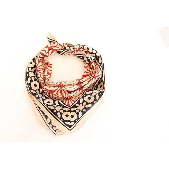 Magic bedding Indian Hand printed Organic 100% Cotton Bandana Scarf, Paisley Design Scarf, Light weight head Scarf Bandana