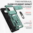 thumbnail image 2 of Allytech Compatible with Google Pixel 7 Case with Ring Holder Kickstand, Support Magnetic Car Mount Sliding Lens Protective Cover for Google Pixel 7 2022(6.3 inch), Darkgreen, 2 of 9