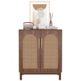 thumbnail image 2 of Fnova 59" Cabinet, Rattan Sideboard Buffet Storage Cabinet with 4 Doors & Adjustable Shelves, Farmhouse Kitchen Buffet Table, Accent Cabinet for Living Room, Dining Room, Entryway, 2 of 10
