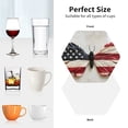 thumbnail image 7 of Bingfone Vintage American Flag Butterfly Wall Leather Drinks Coasters with Set of 6,Suitable for Home Kitchen,Coffee Cup Coasters Home Gift, 7 of 7