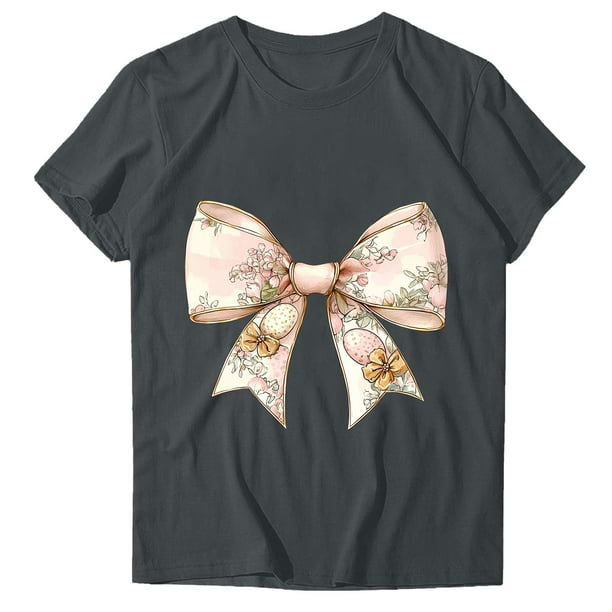 Blusas de Manga Corta para las Mujeres Divertida Impresión Cuello Redondo Camiseta Vintage, Blusas de Primavera para las Mujeres