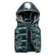 thumbnail image 1 of Chaleco acolchado brillante unisex con capucha y cuello levantado para hombres y mujeres, 1 of 3