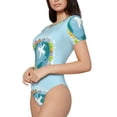thumbnail image 2 of Easygdp Dreaming Travel Women'S Waist-Cinching Short-Sleeved Onesie, Olastic Onesiet,Snaps At Bottom,Easy To Put On And Take Off - Large, 2 of 9