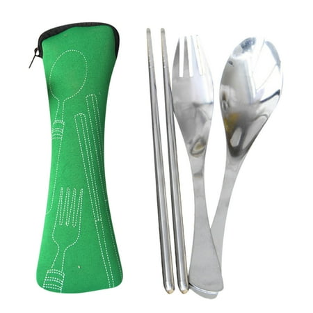 

Kitchen Decor Portable Cutlery Set 3Pcs Stainless Steel Knife Fork Spoon Family Travel Camping Cutlery Kitchen Gadgets