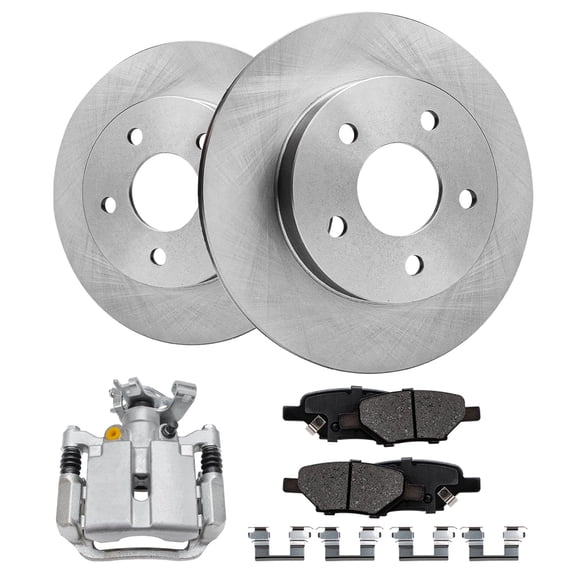 Detroit Axle - 5 Lug Rear Brake Kit for Chevy Malibu HHR Cobalt Saturn Aura Ion Pontiac G6 G5 Pursuit, 10.63'' inch Disc Brake Rotors Ceramic Brake Pads Passenger Side Brake Caliper Replacement