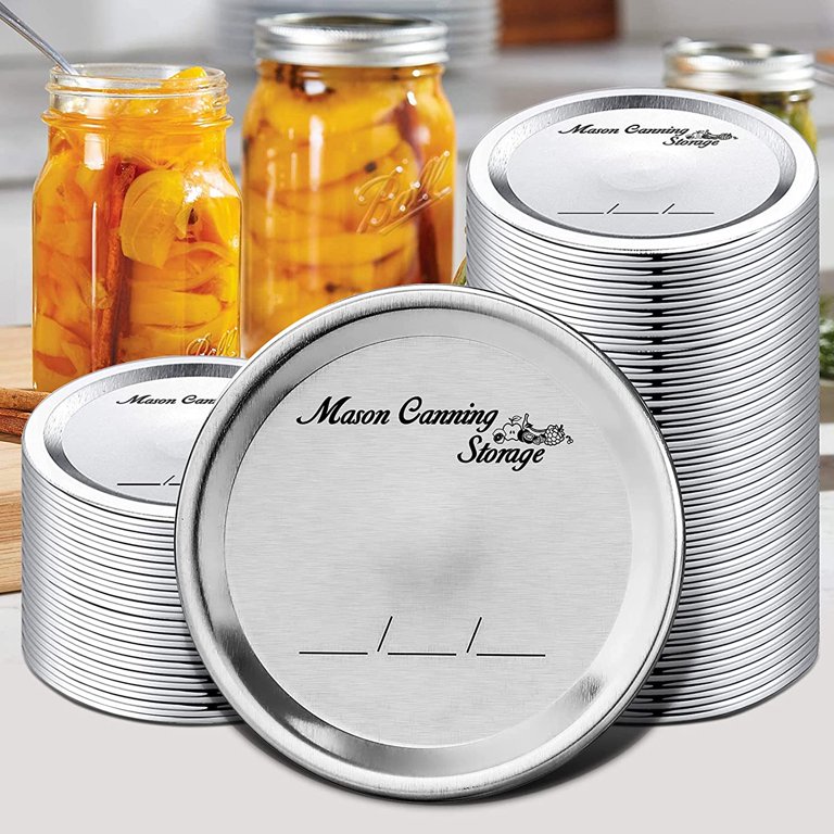 Wide Mouth Canning Lids,86mm Mason Canning Jar Lids,Leak Proof Split-Type Lids  Wide Mouth Jar Lids Fits Ball and Kerr Large Mouth Jars(24 pcs) 