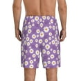 thumbnail image 3 of Kdxio Daisies Flowers Print Mens Sleep Shorts Bottoms Soft Comfy Pajama Wear Pants with Drawstring Pockets, 3 of 7