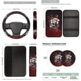 thumbnail image 7 of Binienty Gothic Skull Vehicle Seat Covers Front And Backseat with Car Seat Headrest Cover Armrest Cover Car Seat Belt Covers Keychain Auto Interior Accessories Set 14 Pieces, 7 of 7