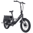 thumbnail image 4 of GOTRAX PORTER Electric Cargo Bicycle, 20" x 3" Tires 500W 48V 20mph Up to 330lbs Adult Electric Cargo Bike,Grey, 4 of 7