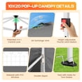 thumbnail image 6 of COBIZI 10x20 ft Pop Up Canopy Tent with Sidewalls, Waterproof UPF 50+, Air Vent, Easy Setup for Outdoor Party and Wedding, Gray, 6 of 8