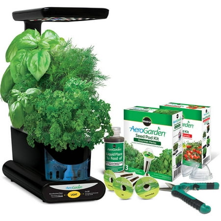 Miracle-Gro AeroGarden Sprout Plus with Gourmet Herbs Seed Pod Kit + BONUS Mighty Mini Tomato Seed Pod Kit and Gardening Shears