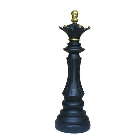 1pcs Chess Statue Decor Piece，Decorative Resin Sculpture - Large Game Figure Decoration Ornament for Home, Office, Study - Black Queen (Small)