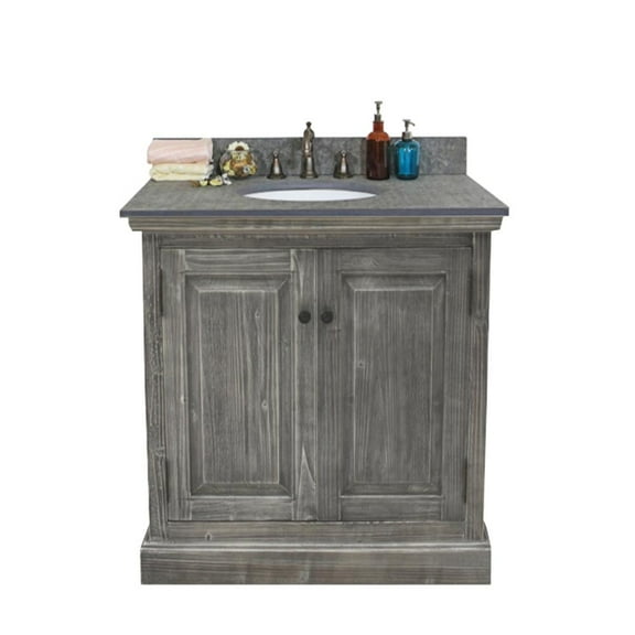 InFurniture WK1831-MG TOP 30 in. Solid Fir Single Sink Vanity With Polished Textured Surface Granite Top-No Faucet