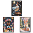 thumbnail image 1 of Lindo Animal 5D Diamante Pintura Cuaderno Arte Lácteos Libro (gallo) Blanco, 1 of 9